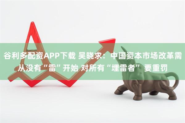 谷利多配资APP下载 吴晓求：中国资本市场改革需从没有“雷”开始 对所有“埋雷者” 要重罚